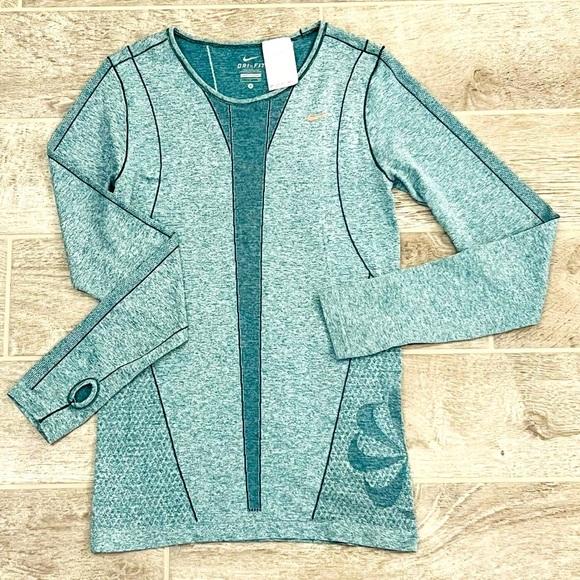 Nike Tops - Nike Dri-Fit Long-Sleeve Running Shirt (Teal)